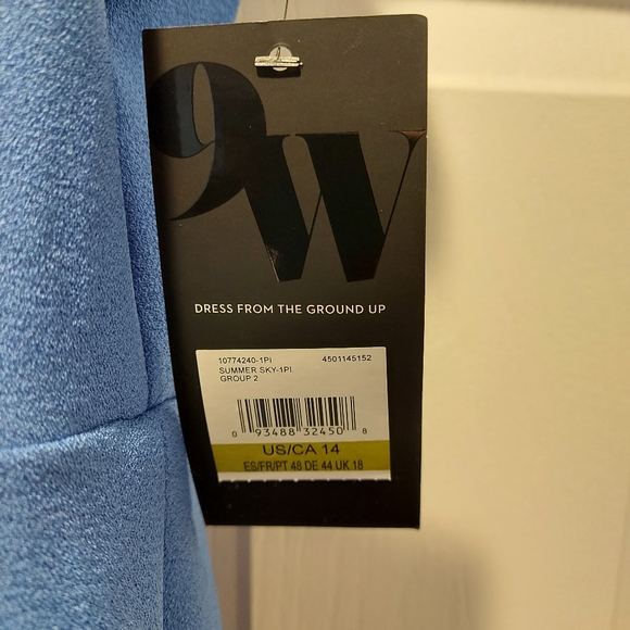 Nine West Women's Sleeveless V-Neck Drop-Waist Dress with Pleated Skirt. Size 14 - Picture 3 of 3